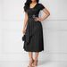 K Ladies' Elegant And Sexy Asymmetrical V-neck Women's High Waist Mid Length Dress Solid Color Evening Gown_ecoleips.com