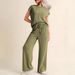 Women's Three-Sleeve Drawstring Trouser Suit Casual Solid Color Commuter Fashion Spring/Summer New Arrival by Amazon_ecoleips.com