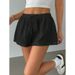Women's Clothing Niche Striped Design Elastic Lace Casual Shorts For Women Loose Slim All Match Shorts_ecoleips.com
