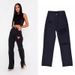 European And American Women's Fashion High Waist Slimming Straight Leg Jeans Long Floor-Length Ripped Cuff Split Hem_ecoleips.com