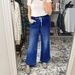 Women's Clothing Elastic Drawstring Wide Leg Straight Denim_ecoleips.com