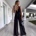 Women's Sleeveless Solid Color Lace Jumpsuit Casual Summer Fashion Polyamide_ecoleips.com