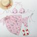 Women's Clothing Printed Bikini Three Piece Set Gauze Skirt Split Sexy Holiday Bikini Swimsuit_ecoleips.com