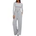 Kardashian-Inspired Solid Color Lounge Set – Long Sleeve Top & Wide-Leg Tie-Waist Pants (10 Colors, XS-XXL)_ecoleips.com