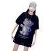 Women's Clothing Heavy Industry Hot Diamond Combed Cotton Bear T Shirt Women's Summer New Short Sleeved Mid Length Top_ecoleips.com