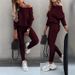 In-stock 2026 European And American Foreign Trade Spring Solid Color Fashion Casual Tie-shoulder Sports Pants Long Set_ecoleips.com