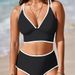 Women's Clothing Women's Deep V Sexy Two Piece Swimsuit Cross Back Color Block Bra High Waisted Shorts Modest Coverage, Beach & Pool Ready_ecoleips.com