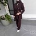 2025 New Muslim Women's Knitted Cardigan Waist-Cinching Top And Long Pants Casual Set_ecoleips.com