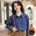 Real Shot Of Washed Denim Shirt Jacket For Women, New Korean Style, Loose Hong Kong Style Long-sleeve Shirt, Trendy 2026_ecoleips.com