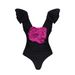 Deep V Floral Floral One-piece Swimsuit For Women_ecoleips.com