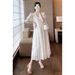 Maternity Summer Outfit For Going Out, Nursing Mid-Length Sweet Age-Reducing Gentle Dress, Slimming Design Cotton Dress_ecoleips.com