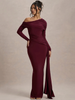 Mozision Skew Collar Long Sleeve Sexy Maxi Dress For Women Gown Fashion Backless Draped Ruched Bodycon Club Long Dress Elegant_ecoleips.com