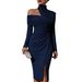 2026 European And American Cross-border Independent Site Elegant Casual Knitted Hollow-out Dress With Slit_ecoleips.com