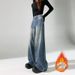 LiLi Apparel Women's Fleece-Lined Starry Galaxy Rhinestone Wide-Leg Jeans 2026 Winter High-Waisted High-End Floor-Length_ecoleips.com
