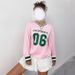 Women's Long Sleeve V-Neck T-Shirt Street Style Hip Hop Harajuku Digital Print Loose Casual Versatile Pullover Top_ecoleips.com