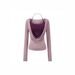 Pure Desire Spice Girl Neck Strap Chest Pad Small Vest Temperament Outer Swing Neck Long Sleeve Blouse T-shirt Spice Girl Two-piece Set_ecoleips.com