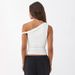 Y24TP145 European And American Wo's Summer New Solid Color One-shoulder Asymmetrical Pleated Sexy Slim-fit Top For_ecoleips.com