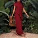Bohemian Asymmetrical Hem Top & Pants Set – Lightweight Polyester Summer Outfit (Mint Green/Brown/Wine/Beige/Navy, S-XXL)_ecoleips.com