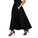 Elegant Flowy Midi Skirt With Crisscross Ties - Soft Polyester Fabric, A-Line Silhouette, Black/Grey/Burgundy, S/M/L Sizes_ecoleips.com