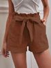 2025s New 2025 Summer Women's Loose Linen Casual Shorts With Pockets Solid Color Plus Size High Waist Wide Leg Pants_ecoleips.com