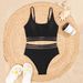 Women's Clothing Women's Fashionable Sexy Solid Color Camisole Bikini Swimsuit Three Strapped Straps For Formal & Casual For Women_ecoleips.com