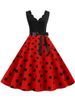Black Dot Summer Dress Women Pinup Elegant Vintage Party Dress Casual Office Tank Sleevelss A Line Vestidos_ecoleips.com