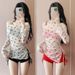 New Three Piece Bikini Swimsuit For Women Pure Desire Style Swimsuit For Women Bow Long Sleeve Sunscreen Wholesale_ecoleips.com