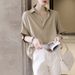 Retro Batwing Sleeve Shirt for Women Loose Fit Casual Blouse Oversized Classic Collar Breathable Summer Top Hong Kong Style_ecoleips.com