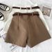 Women's High Waist A-Line Wide Leg Shorts Vintage Hong Kong Style Casual Spring Retro Trouser Shorts for Flattering Fit_ecoleips.com
