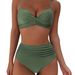 Women's High-Waist Bikini Set – Animal Print & Floral Swimwear With Removable Padded Top (S-Xxl, Quick-Dry Polyester, Tummy Control Design)_ecoleips.com