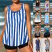 Women's Plus Size Swimdress Bikini Set - Floral Print Swimwear With Removable Padding, High Waist Bottom & Adjustable Straps For Beach & Pool_ecoleips.com