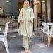 Middle East Arab Cross Border Women's Clothing 2024 New Fashion Loose Mid Length Long Sleeved Shirt Skirt Suit_ecoleips.com