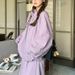 Fashionable Stylish Sports Suit For Women, Summer Purple Lazy Style Sun Protection Jacket And Long Pants Casual_ecoleips.com