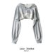 Cropped Hooded Sweatshirt – Women's Oversized Streetwear Top, Asymmetrical Hem & Long Sleeve (M-XL)_ecoleips.com
