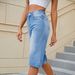 Women's Washed Denim Capri Pants Elastic Waist Summer Fashion Solid Color European American Style Independent Site Amazon Arrival_ecoleips.com