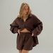 Women's Solid Color Shirt Set Style Double Layer Crepe Fabric Casual Long Sleeved Top And Shorts Spring Summer_ecoleips.com