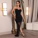 CY900066 European and American independent station high slit sexy tube top polyester mesh hot diamond dress party style for women_ecoleips.com