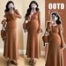 Autumn New Korean Fashion Stretch Floral Knitted Maternity Dress_ecoleips.com