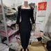 Women's Clothing Fashion Black Diamond Casual Long Sleeve Tight Slim Bandage Long Hip Dress Evening Gown_ecoleips.com