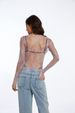 K Women's Perspective Lace Top, Mesh Long Sleeve Bottom, Sexy And Spicy Girl. No Interior Or Other Accessories_ecoleips.com