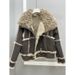 Women's Clothing Rabbit Fur Coat With Shearling Collar Slim Fit Winter Jacket Long Sleeve Elegant Office Wear (Black, Wine Red, Purple, Coffee)_ecoleips.com
