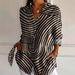 Color Block Casual Loose Shirt Women's Button-Up Top T-Shirt_ecoleips.com