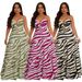 European And American Style Women's Long Printed Suspender Dress Sexy Strappy Design Factory Wholesale Amazon Fashion_ecoleips.com