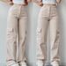 K New Versatile Casual Pants Mid-Waist 3D Pocket Long Trousers High-Waisted Workwear Pants_ecoleips.com