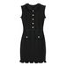 Women's Clothing Summer Sleeveless Wavy Wood Ear Edge Doll Collar Fishtail Knitted Vest Dress For Women_ecoleips.com