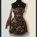 Retro Maple Leaf Print Women's Dress Ruffled Detail for Valentine's Day Wedding Season Vacation Back to School Cross Border E Commerce_ecoleips.com