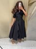 Elegant Belt Women Long Black Dress Full Sleeve Pleated Lapel Waist-Closed Female A Line Dresses 2026 Spring Lady Robes New_ecoleips.com