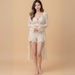 French Boho Crochet Cover-Up Set – Lace Bralette + Mini Dress + Sarong (S-XXL, Beige)_ecoleips.com