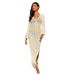 Women's Sexy Knitted Hollow-Out Beach Cover-Up Dress - Bikini & Blouse Set With UPF Sun Protection, Summer Vacation Wear_ecoleips.com