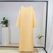 Muslim Women's Simple Fashion Side Slit Abaya Cardigan Robe_ecoleips.com